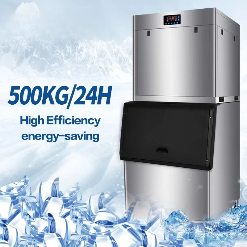 500kg output Commercial crescent Ice Maker with Continuous Ice Production for Restaurant Beverage Factory and Catering Supply