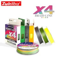 linha multifilamento, linha de pesca, material de pesca, ZUKIBO Japão Extreme Thin 300m PE Trançado Linha De Pesca 4 Vertentes Multicolor 8-90lb Super Forte Carpa Wire Acessórios De Pesca