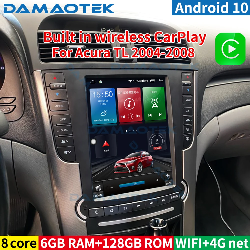 

Damaotek Android 10.0 9.7" Autoradio Multimedia Navigation Car player for Acura TL 2004 - 2008 Auto Wireless CarPlay WIFI 4G