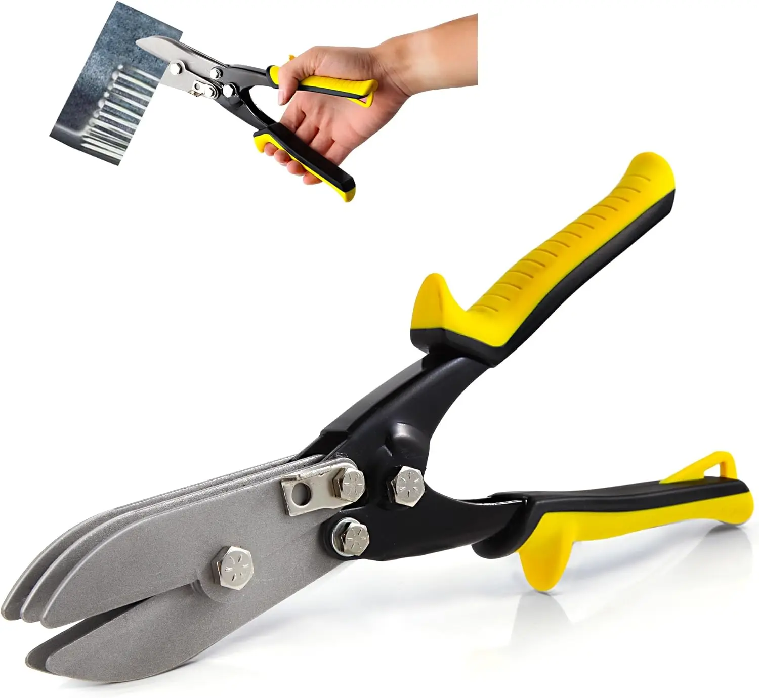 

5-Blade Hand Crimper for 24-28 Gauge Sheet Metal, Duct Work, Downspout & Stove Pipe - 10.5" Tool