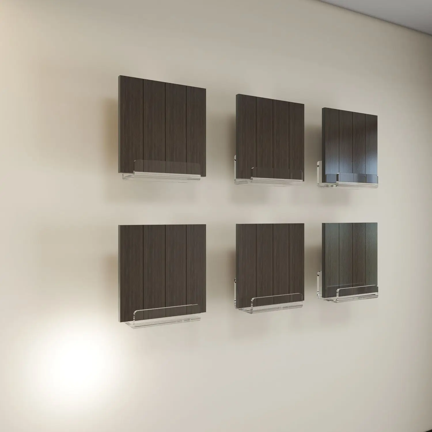 Tile sample block swatch card slot display rack Wall-mounted wooden floor Stone sample acrylic display rack