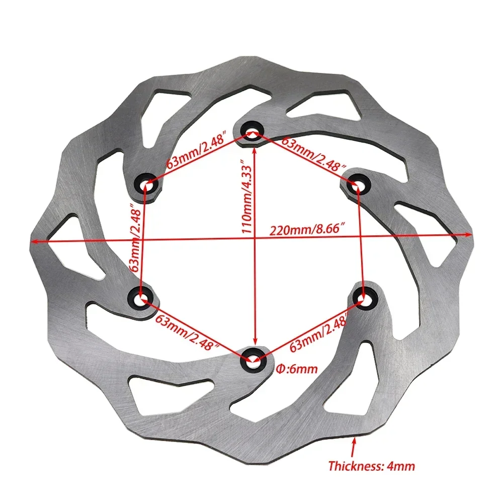 Front 260mm Rear 220mm Brake Disc Rotor Fit For KTM EXC 300 EXC-F 350 SX 125 200 SX-F 250 450 XC 500 XCW XCF 94-22 For Husqvarna view 3