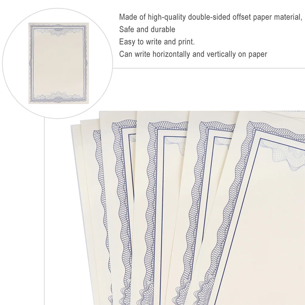 6Pcs Blank A4 Paper Certificate Core Inner Sheets Diploma Pages Award Graduation Employee Recognition Printing Products
