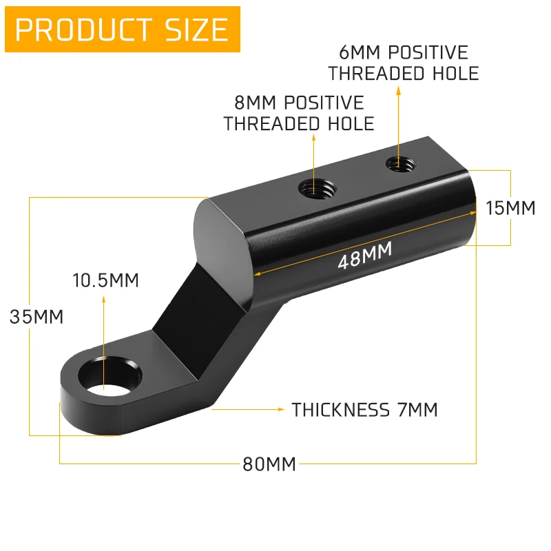 Motorcycle Aluminum Alloy Phone Holder Rearview Mirror Extension Bar Electric Bike Headlight Mounting Bracket