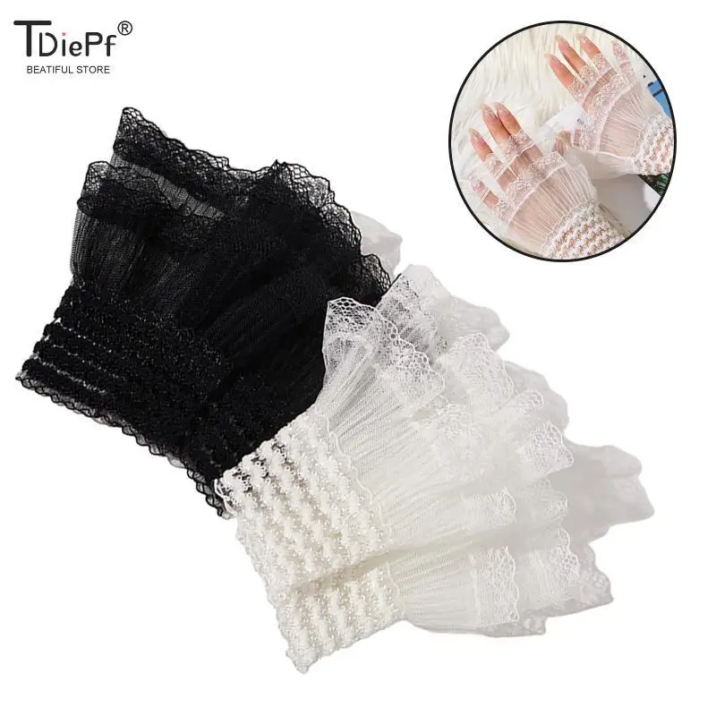 

1pc Nail Photo Glove Beautiful Gentle Fake Cuffs Decorative Lace Flare Cuffs Fashion Sexy Nail Art Accessories Photography Props