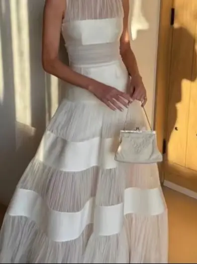 Prom Dresses Elegant White Satin Tulle Formal Gown A-line Patchwork Sleeveless Maxi Dress for Prom Платье русалка Customized