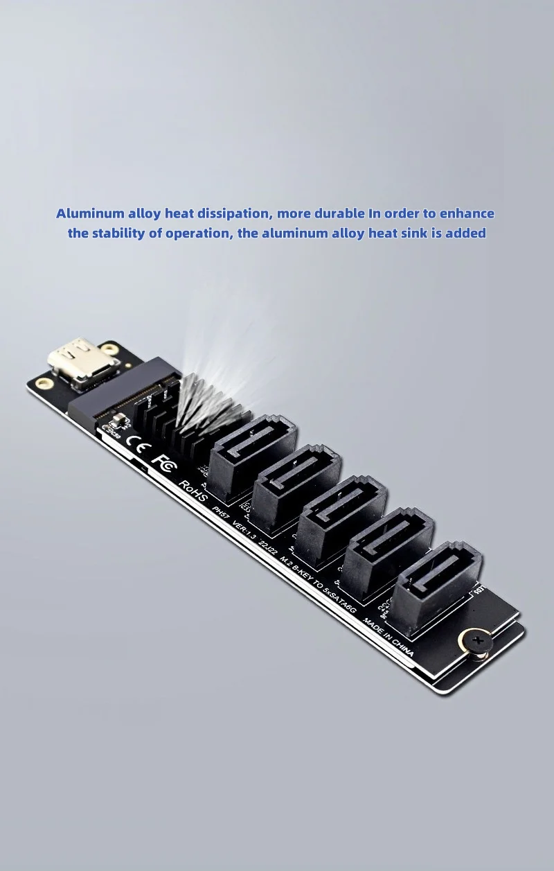 Original JM575+JMS580 TYPE-C To SATA3.0 5 Ports Adapter Converter Card 6Gbps USB10G For SATA SSD HDD Expansion PH8057-5S