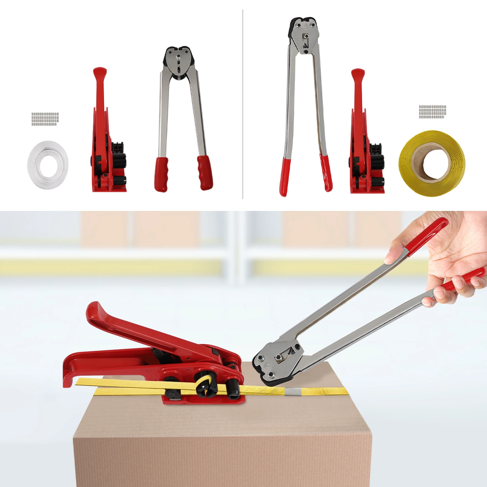 Embalagem Strapping Banding Kit Tensor Ferramenta Selador Kit de Máquina de Embalagem