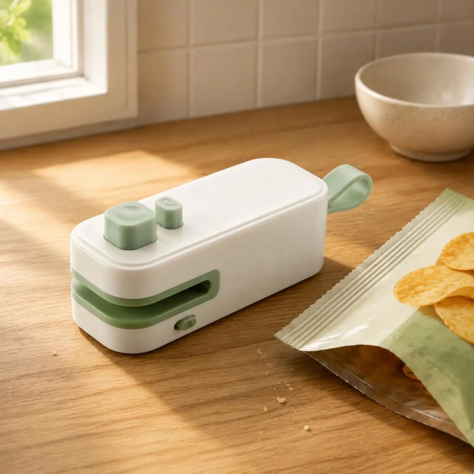 Mini Snack Bag Sealer Two-in-Single Use Adhesive-Backed Handheld Sealer Household Tool 2 in 1 for Travel