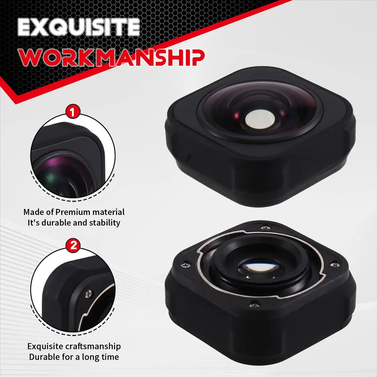 

Модернизированный объектив с защитой от сотрясений для 10, 9, гладкий, широкоугольный, 155D, сменный объектив FOV, аксессуары для камеры