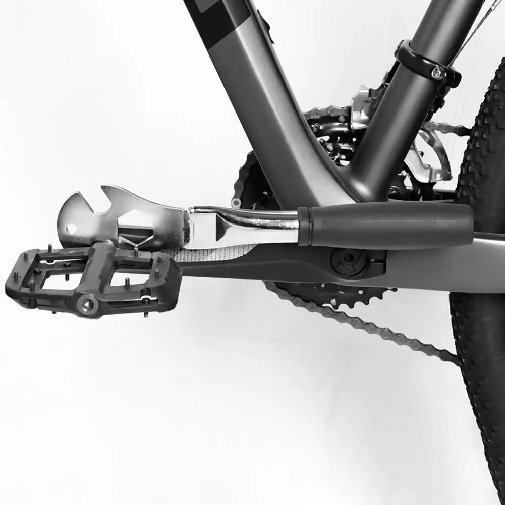 Anti-Slip Rubber Grip Pedal Wrench, Multi-Spec Opening Pedal Spanner High Carbon Steel Repair Tool