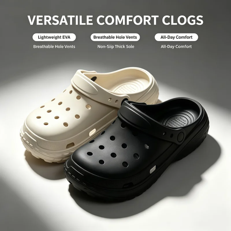 Men's and women's universal EVA slippers anti-slip thick-soled and breathable one-piece slip-on slippers