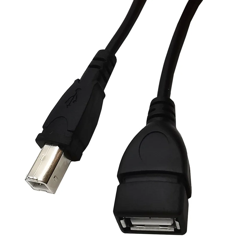 Novo usb 2.0 tipo a fêmea para usb b macho scanner impressora usb adaptador de extensão 0.5m cabo