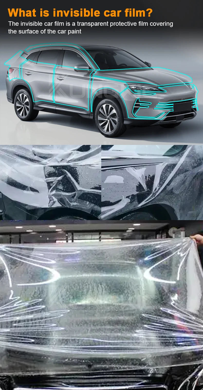 Für BYD SONG PLUS DM-i SEALION 6 DM-i 2023-2025 TPU Scheinwerfer- und Rückspiegel-Folie B- und C-Säulen Vorgeschnittene Kratzschutzfolie – Detail 3