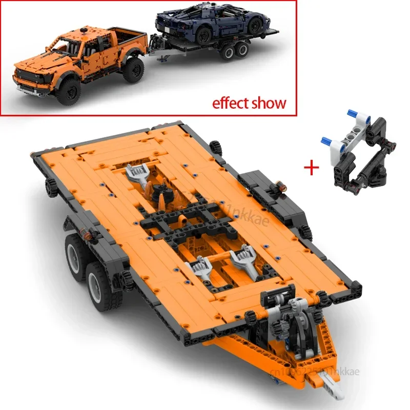 F-150 Raptor Auto Trailer Technische Trekhaak Kraan Platform Hardtop Bumper Imperiaal Bouwstenen 42126 MOD Bricks Montageset