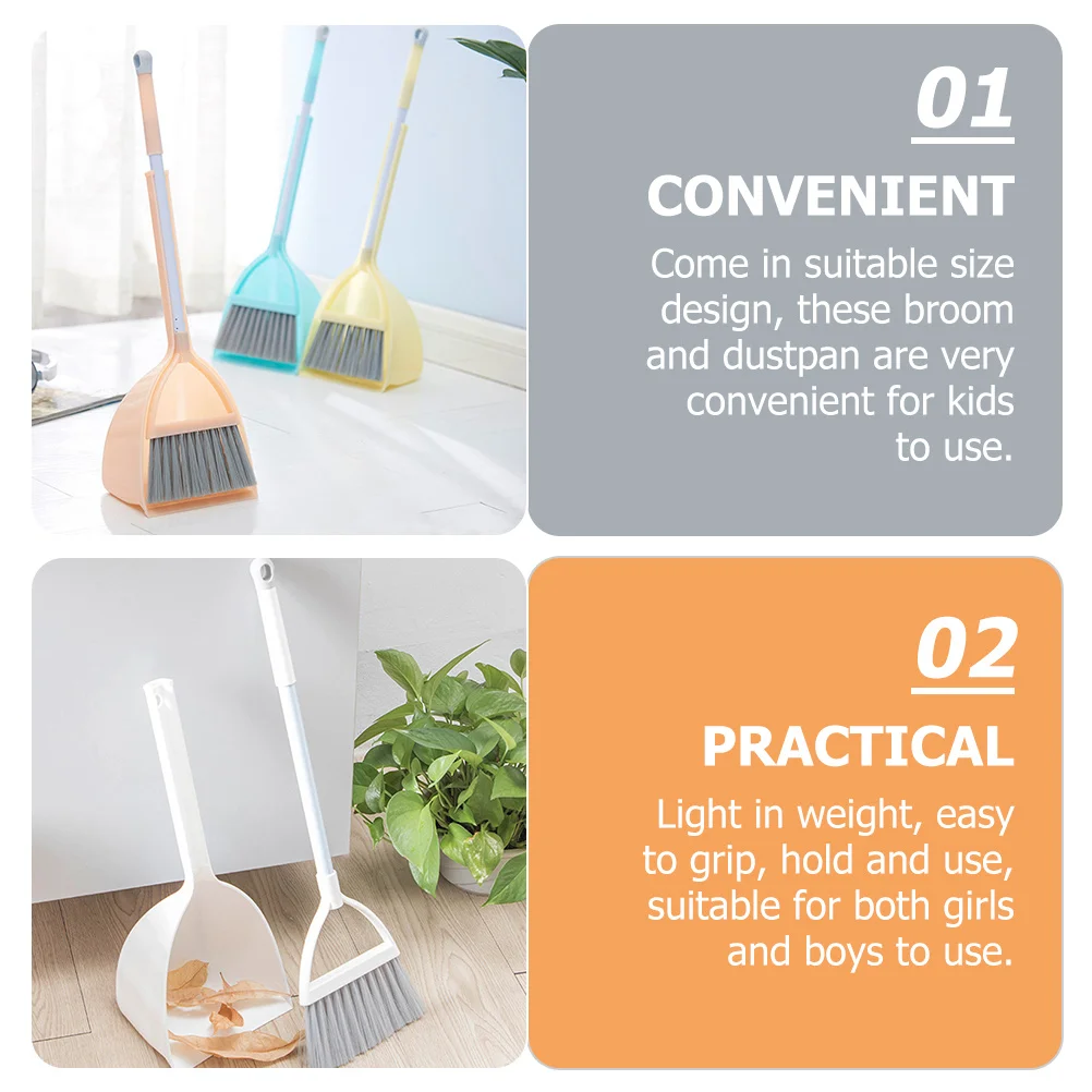 4-teiliges Kinder-Mini-Besen-Kehrschaufel-Set, glatt, sicher für Kinder, Lernen, Housekeeping, Trainingsgeräte, Spaß, Rollenspiel