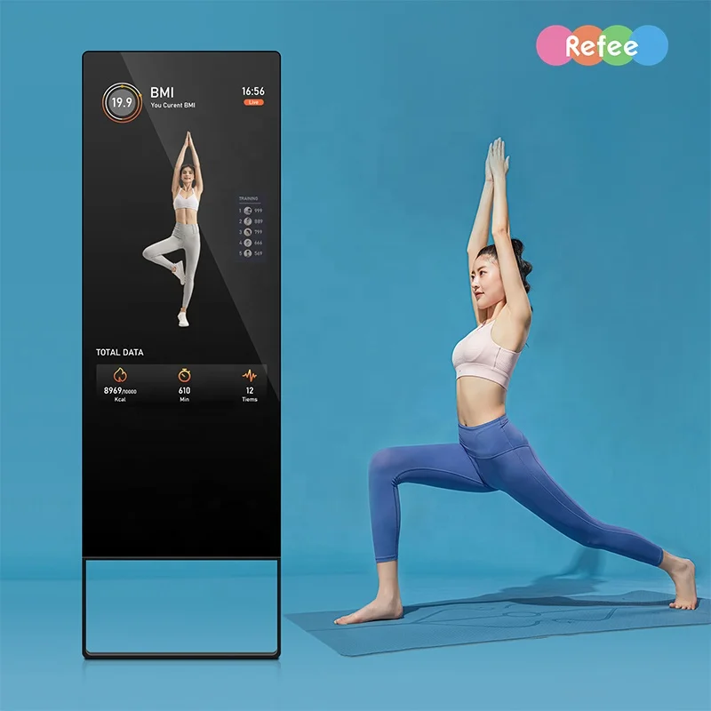 

Android умный сенсорный экран фитнес-зеркало цифровой спортивный домашний светодиодный зеркальный дисплей для упражнений в тренажерном зале 32 дюйма 43 дюйма