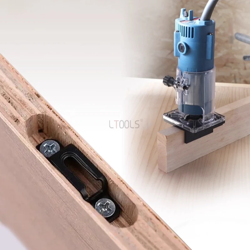 Adjustable Slotting Machine Base Bracket Cupboard Panel Buckle Fastener Milling Bracket Aluminum Alloy Base Plate with Scale