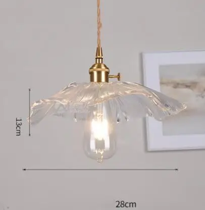 Nordic Vintage Glass Pendant Light Creative Retro LED Hanging Lamp E27 Bistro Bar Cafe Guesthouse