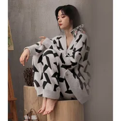 2023 neue Pyjama Frauen Winter Korallen Fleece Lounge wear warme große Nachtwäsche Student verdickt tragbare Homewear Anzug Set