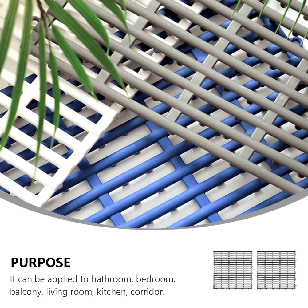 

2pcs Anti slip Bathroom Mat Splicing Floor Pad Waterproof Shower Drainage Easy Clean DIY Cut Bath Mat Rubber Material Bedroom