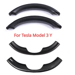 Real Carbon Fiber Steering Wheel Cover for Tesla Model 3 Y Snap-in Steering Covers Model 3 Y Car Interior Modification 2017-2023