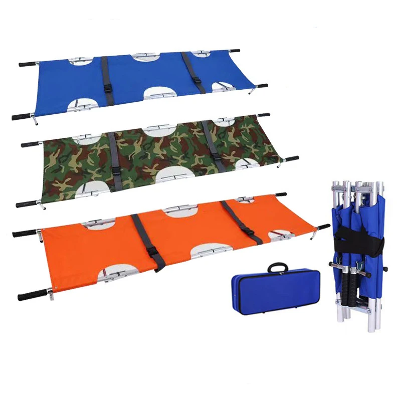 brancard-de-sauvetage-pliable-en-quatre-parties-en-alliage-d'aluminium-camilla-equipement-d'ambulance-pour-les-premiers-secours-en-milieu-hospitalier-vente-chaude