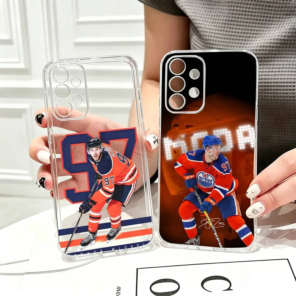 Hockey C-Connor McDavid   Phone Case Transparent Silicone Soft For Samsung S25,S24,S21,S22,S23,S30,Ultra,S20,Plus,Fe