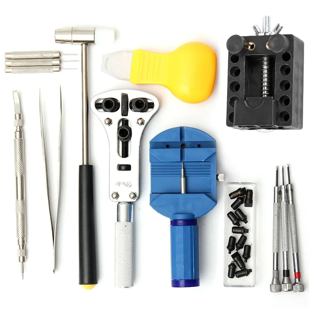 

14Pcs With hammer Watch Repair Tool Multifunctional All-in-one Strap Remover Portable Case Opener Battery replacement