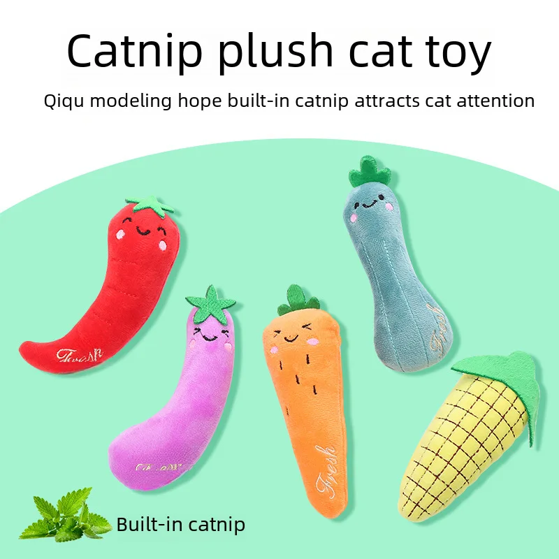 Cat toys New Cat mint vegetable shape small plush series cross-border factory spot wholesale pet supplies Electric cat toys Cats