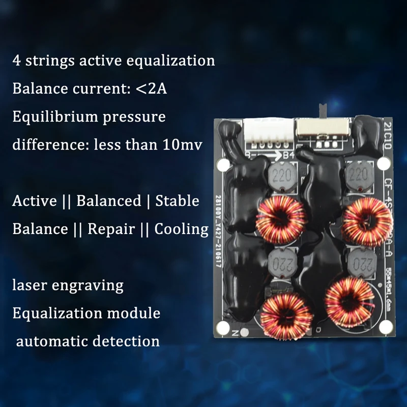 4S 2A BMS Active Balancer Equalizer Lifepo4 Li-Ion Lipo Lithium Battery Energy Transfer Board Balance Module