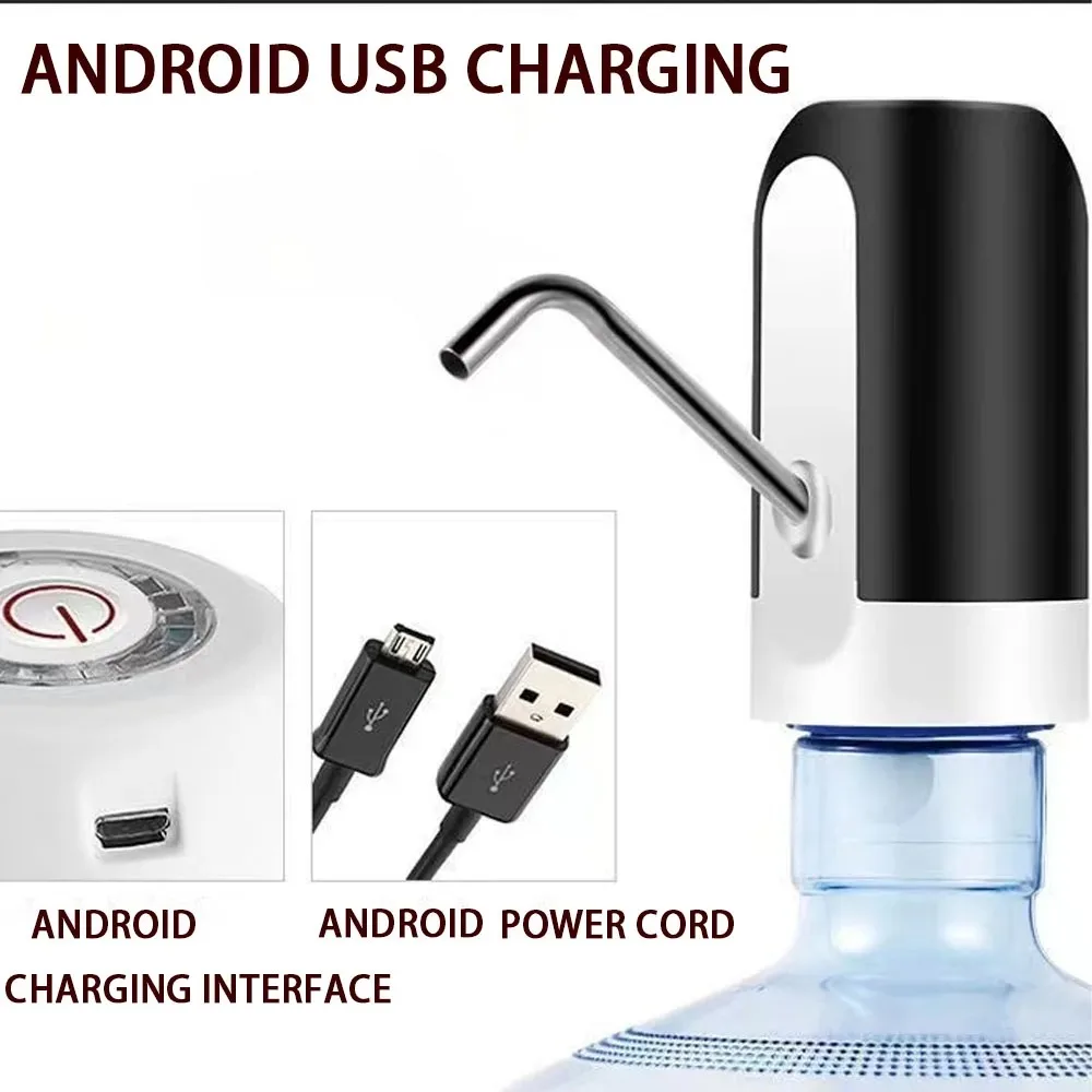 Black/White Automatic Water Bottle Pump USB Charging Water Pump One Button Automatic Switch Of Water Dispenser