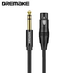 Jack 6.35mm To XLR Microphone Speakers Audio HiFi Cable 3pin Female To 6.5mm Male for Mixer Guitar Stereo System Power Amplifier