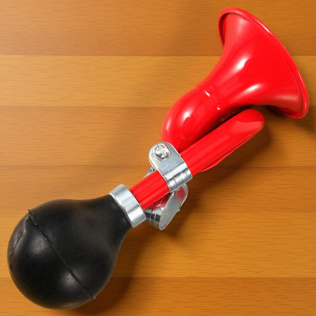 

Portable Bike Horn Manual Squeeze Design for Left Right Handlebar Mount Crisp Sound Safety Alert Horn for Mountain Road Cycling