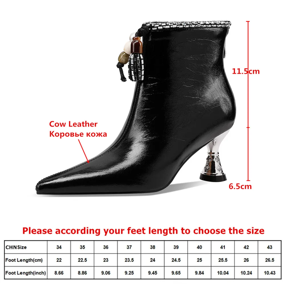 MILI-MIYA Hot Sale Genuine Leather Pointed Toe Ankle Boots High Heels Chic Design Concise Zip Spring Autumn Dress Party Shoes