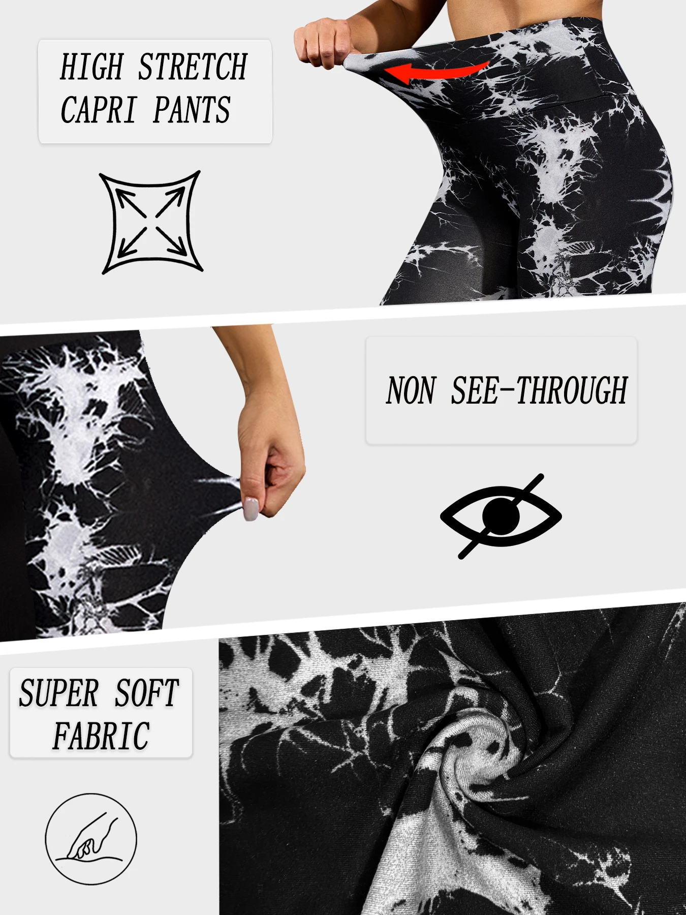 여성용 3팩 슈퍼 소프트 하이웨이스트 타이다이 스포츠 바이커 쇼츠, 노시 러닝 요가 운동복 짐 쇼츠