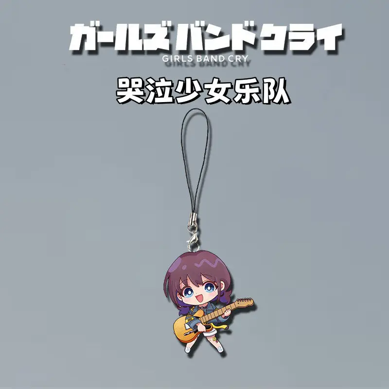 Japanese Music Anime Girls Band Cry Figure Nina Iseri Momoka Kawaragi Subaru Awa Cute Q-Version Acrylic Mobile Phone Accessories