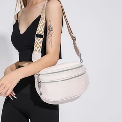 Women Stylish Crossbody Bag with Wide Strap Retro Fanny Pack PU Leather Vintage Waist Pouch Female Daily Dating Bag