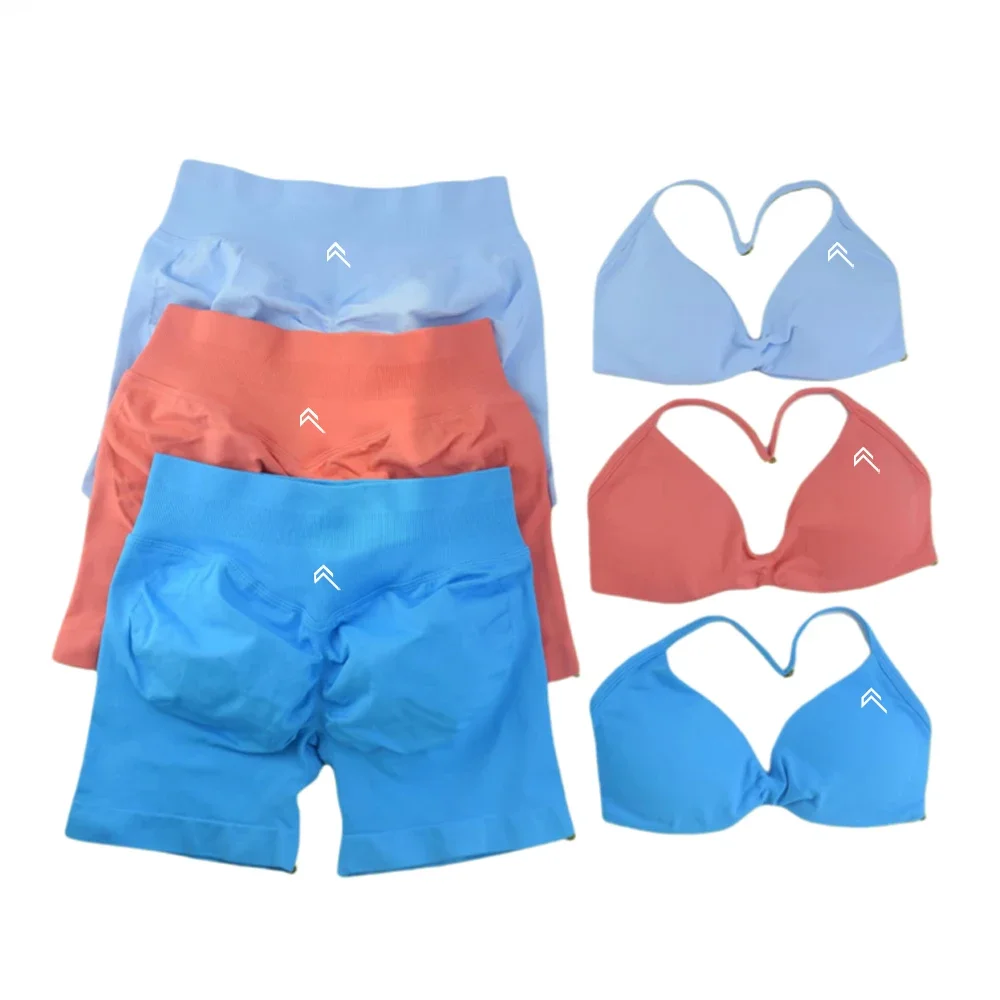 

Женский комплект для йоги из 2 предметов, бесшовные ударные спортивные шорты, женские новинки 2025 года, тонкая одежда для фитнеса с высокой талией и подтяжкой бедер