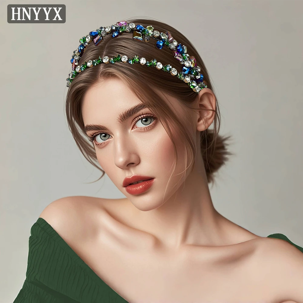 

YouLaPan модная красочная повязка на голову со стразами ручной работы элегантные свадебные женские аксессуары для волос для танцевальной вечеринки YXA72