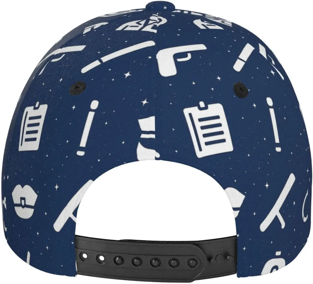 Detective Tool Pattern Unisex Baseball Cap with Adjustable Closure Police Pattern Classic Dad Hat Sports Hat Black