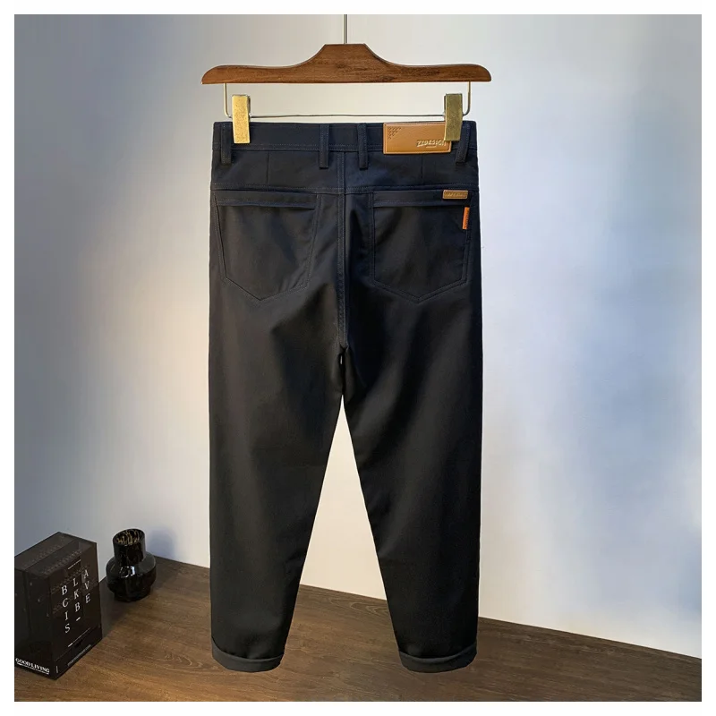 

Deep blue small straight leg casual pants for men, autumn 2025 new trend versatile and simple business commuting trousers