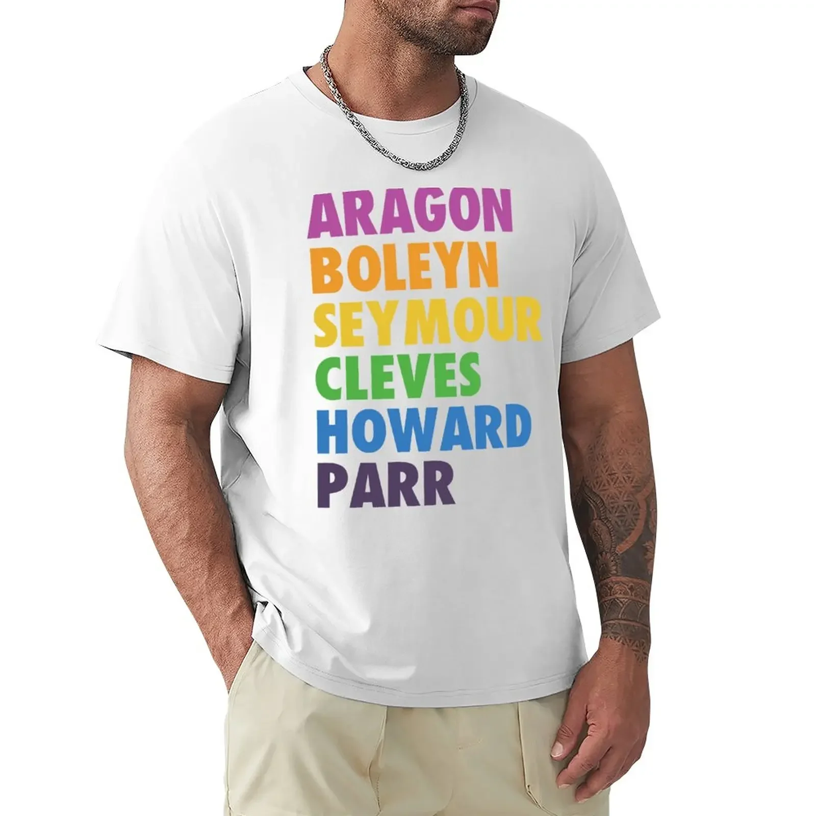 SIX the Musical: Aragon, Boleyn, Seymour, Cleves, Howard, Parr Rainbow T-Shirt cheap stuff anime tees plain t shirts men