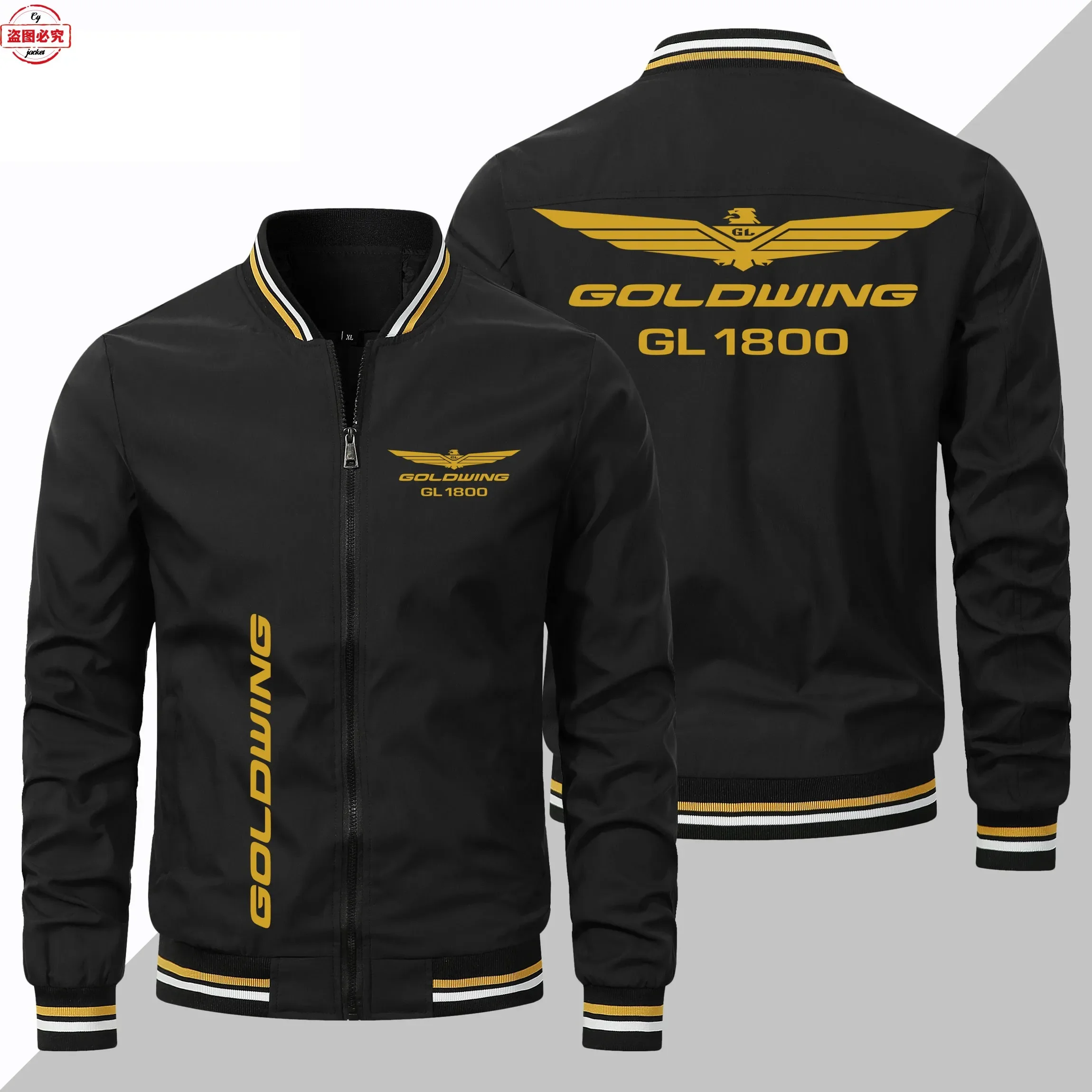 Gold Wing 1800 Motorcycle Logo Motorcycle Jacket Loose Long Sleeve Men's Top Stand-up Collar Jacket Work Clothing Group Clothing