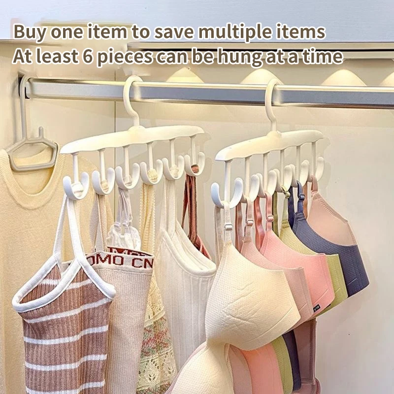 1Pc Bra Hanger For Closet 360°Rotating Multi-Functional Racks With Hook For Camisole Hat Belt Bag Saving Space Vest Storage Rack