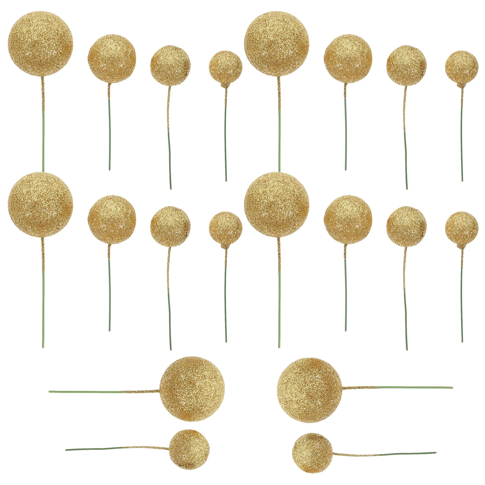 

20Pcs Foam Glitter Cake Decoration Balls DIY Creative Decorative Ball Shape Birthday Wedding Party Cake Adorns
