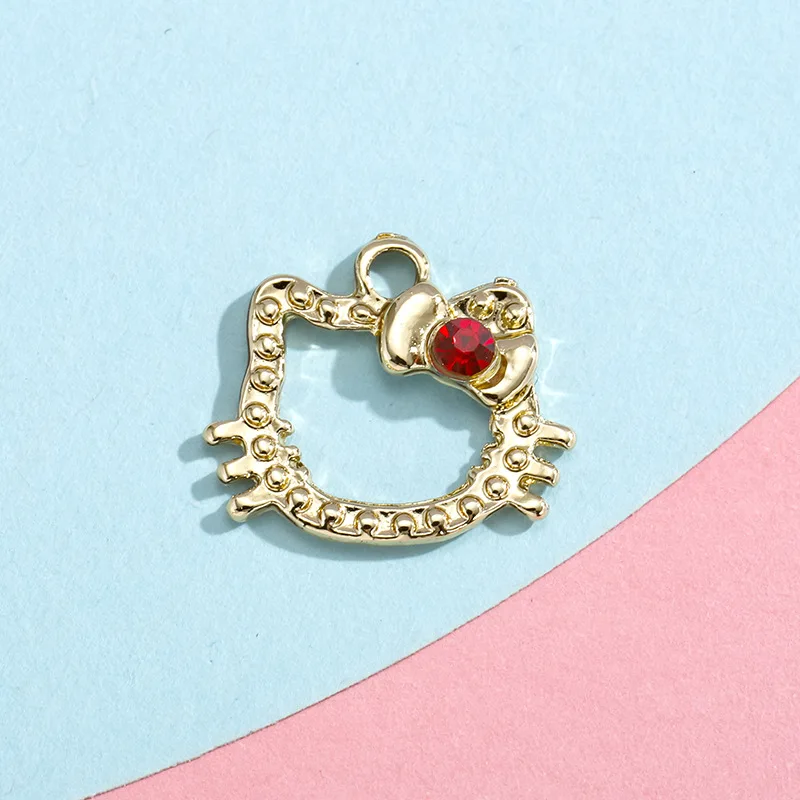 hello kitty accessoires diy kleine hanger legering diamant inlay sieraden accessoires armband kleding ketting materiaal groothandel