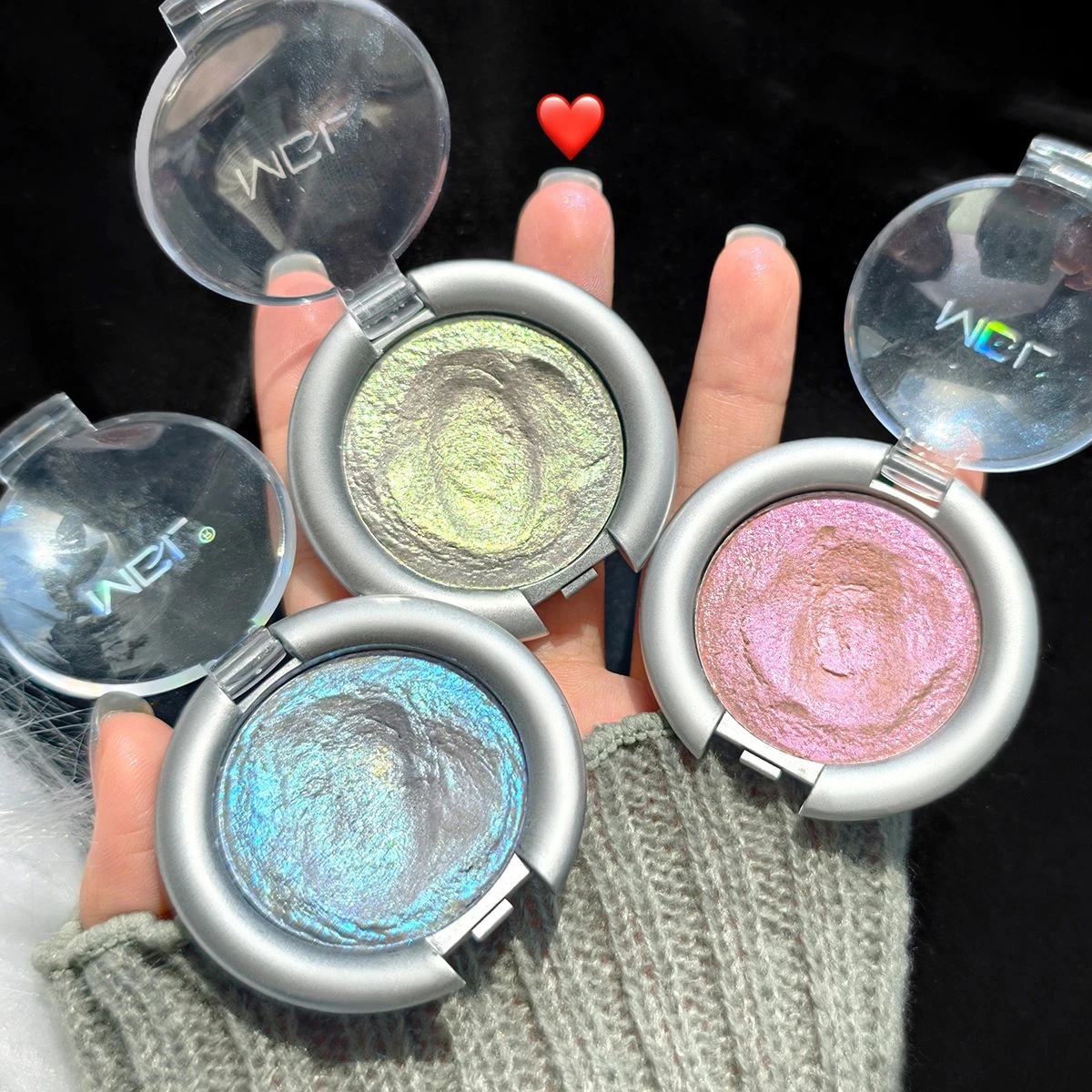 لوحة الطين باللون الفيروزي الأخضر بيرليسسينت أحادية اللون مستقطبة الخوخ بريق الوجه كونتور سطع ماكياج الجسم لامعة #3