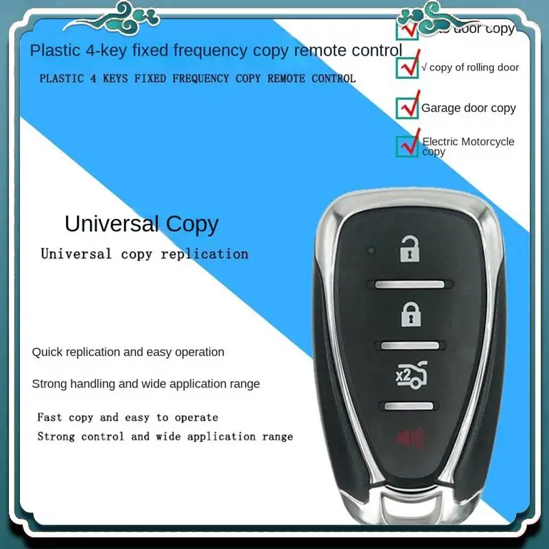 Easy To Use 4 Channel Cloning RF Remote Control Copy Duplicator Key Distance Learning Electric Garage Door Controller 433 Mhz