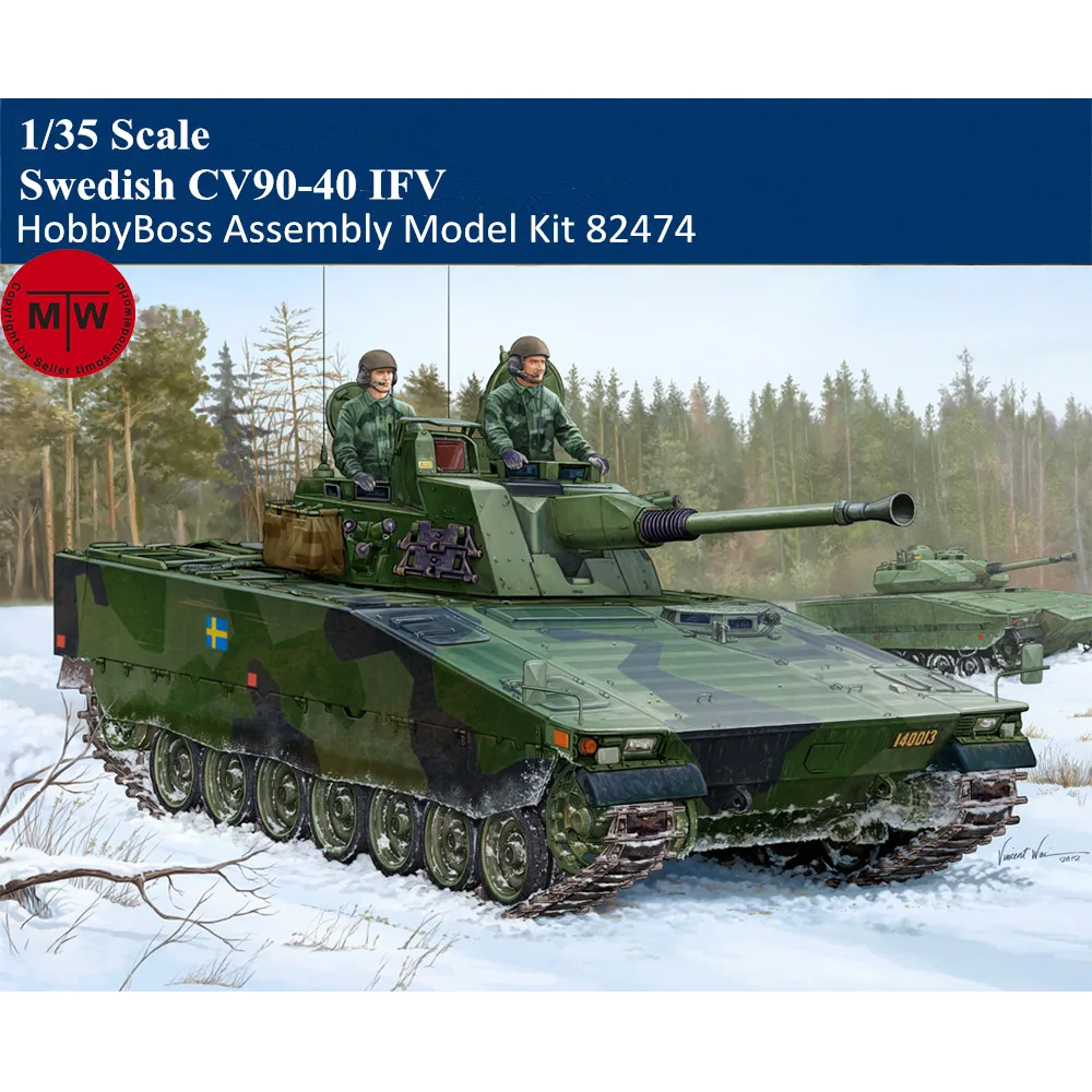 

HobbyBoss 82474 1/35 Scale Swedish CV90-40 IFV Military Plastic Assembly Model Kits